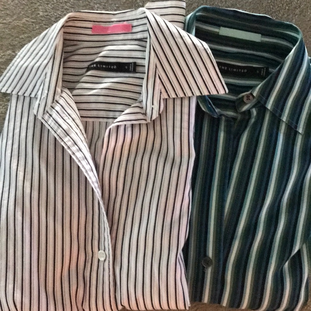 2 LS The Limited button down Blouses EUC